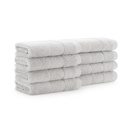 Monarch Brands Turkish Washcloths, 13in x 13in, Solid , Gray, 8PK PNP-WC-TS-1313-1-75-GRY